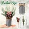 Christmas Centrepiece Table Decorations 3 Sets Floral Arrangement for Christmas Christmas Decor for Table Indoor Kitchen Shelf Mantle Farmhouse Galvanised Pot with Pine Cone Red Holly Berry Pick (Tin Colour)
